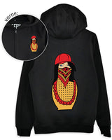 Matryoshka Herren Zip Hoodie mit Reißverschluss schwarz by SAEBIS®
