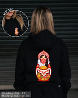 SLAVIC GIRL BRUNETT - Damen Extra-Oversized Hoodie schwarz by SAEBIS®