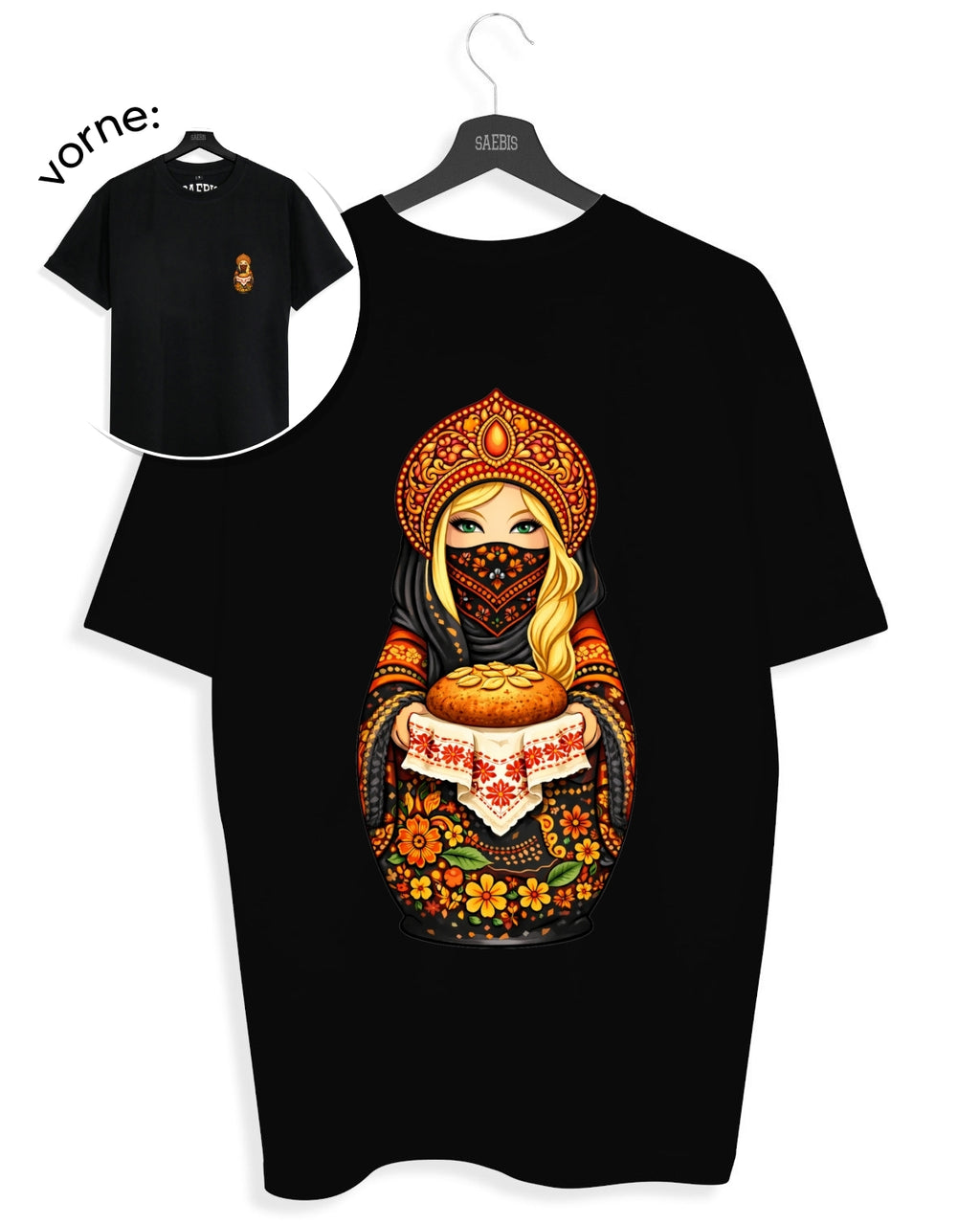 SLAVIC GIRL BLOND - Damen Oversized T-Shirt schwarz by SAEBIS®