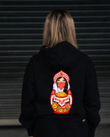 SLAVIC GIRL BRUNETT - Damen Extra-Oversized Hoodie schwarz by SAEBIS®