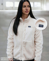 Lifestyle Damen Oversized Teddy Jacke mit Stehkragen by SAEBIS®