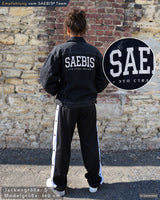 SAEBIS® Damen Oversized Jeansjacke schwarz washed