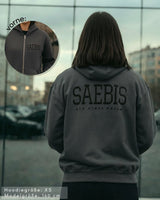Lifestyle Damen Extra-Oversized Zip Hoodie mit Reißverschluss anthrazit by SAEBIS®