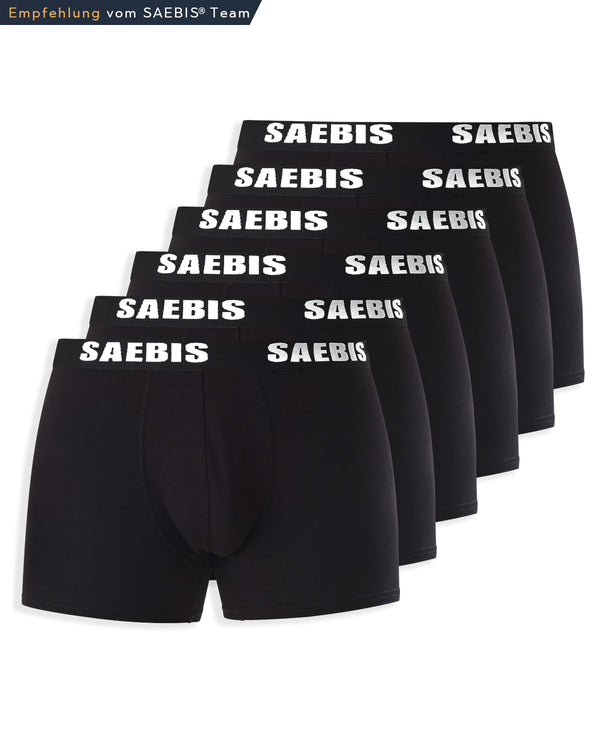 Herren Boxershorts aus Baumwolle schwarz by SAEBIS®