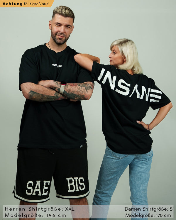 INSANE Herren Oversized T-Shirt schwarz by SAEBIS®