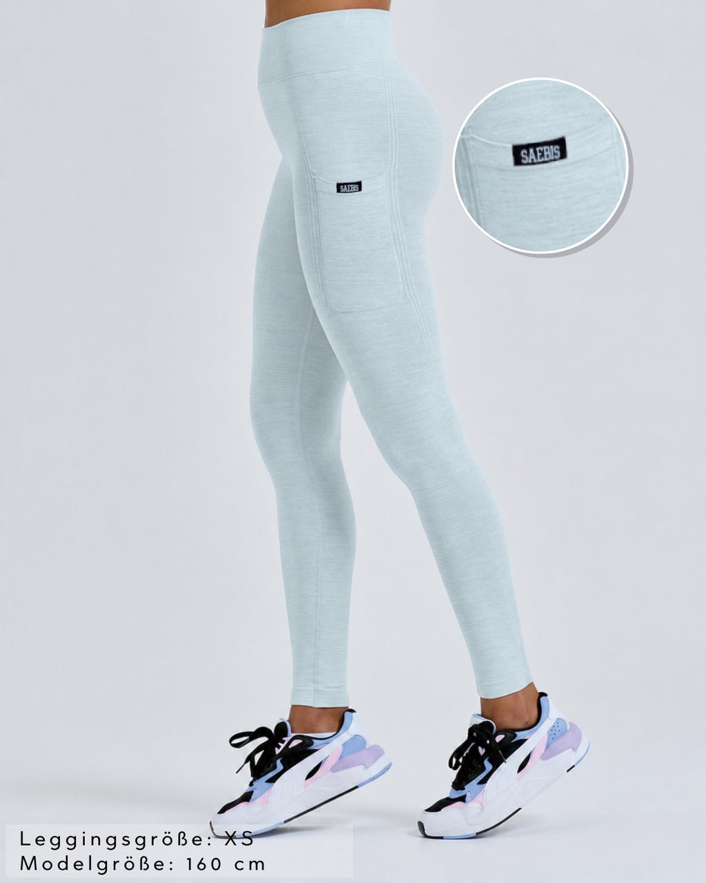SAEBIS® SPORTS Damen Leggings mit Seitentasche