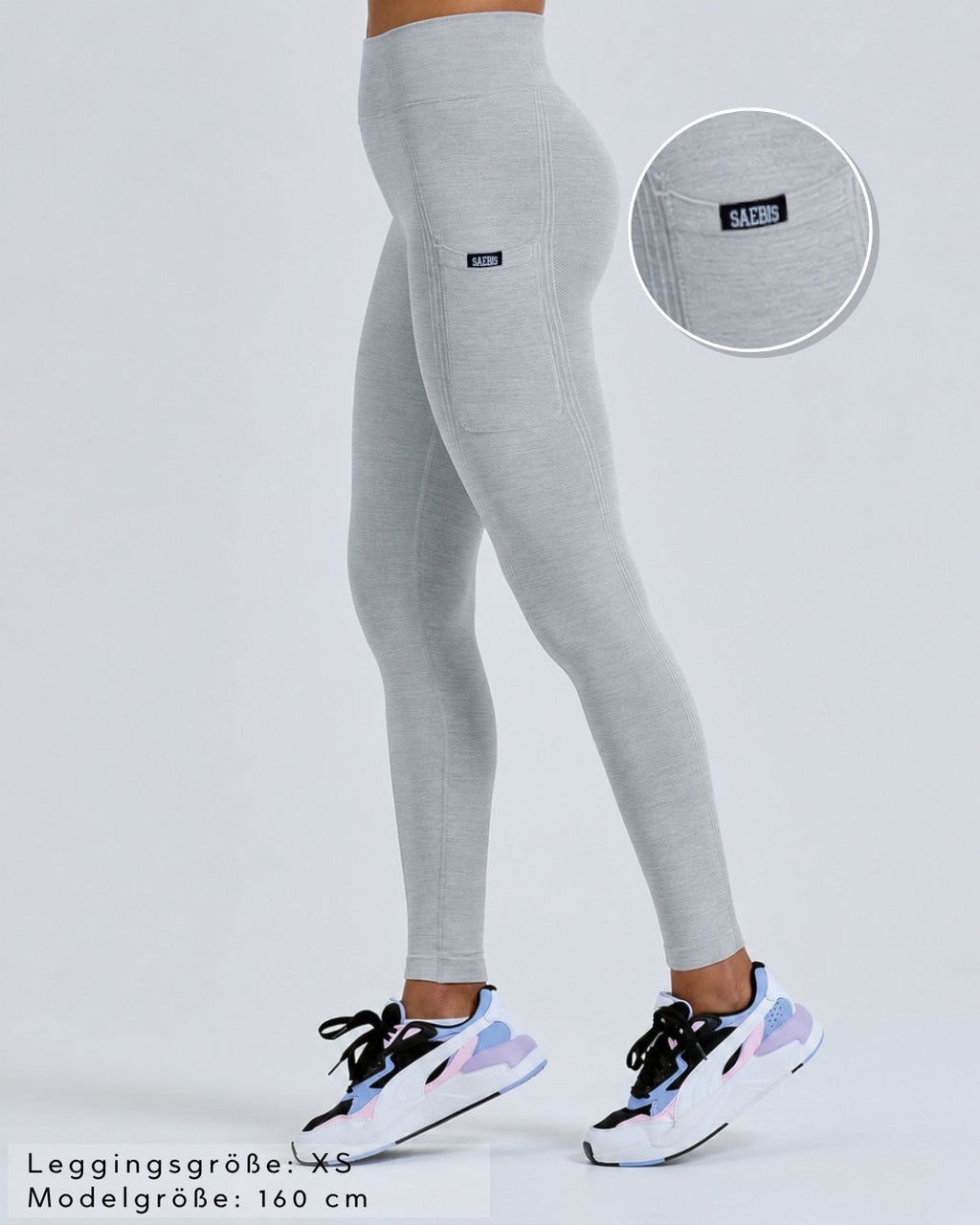 SAEBIS® SPORTS Damen Leggings mit Seitentasche
