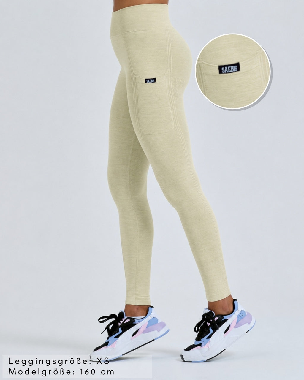 SAEBIS® SPORTS Damen Leggings mit Seitentasche