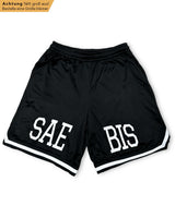 Lifestyle Retro Herren Shorts schwarz mit weißen Streifen by SAEBIS®