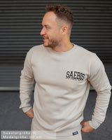 Lifestyle Herren Sweater beige mit Stickerei by SAEBIS®