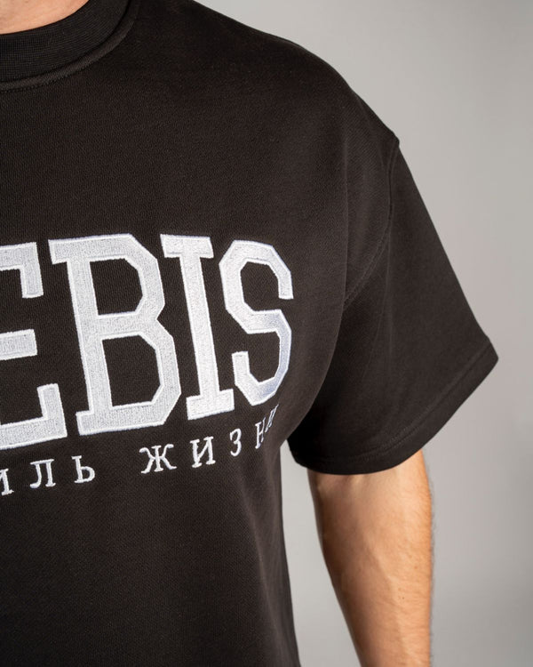SAEBIS® Lifestyle Outfit-Set Oversized T-Shirt & Shorts schwarz mit Stickerei