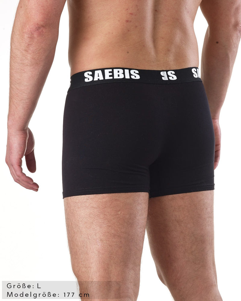 Herren Boxershorts aus Baumwolle schwarz by SAEBIS®