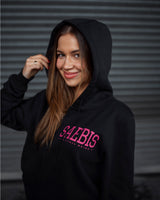 Lifestyle Pink Edition Damen Oversized Zip Hoodie mit Reißverschluss schwarz by SAEBIS®