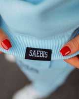 Lifestyle Damen Oversized Sweater babyblau mit Stickerei by SAEBIS®