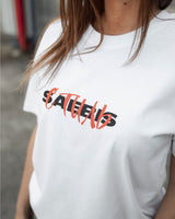SAEBIS® стиль - Damen Oversized T-Shirt weiß