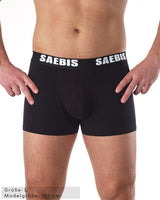 Herren Boxershorts aus Baumwolle schwarz by SAEBIS®