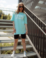 Lifestyle Damen T-Shirt Kleid eisblau by SAEBIS®