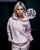 Lifestyle Damen Oversized Hoodie pink mit Stickerei by SAEBIS®