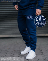 Lifestyle Herren Jogginghose navyblau mit Stickerei by SAEBIS®