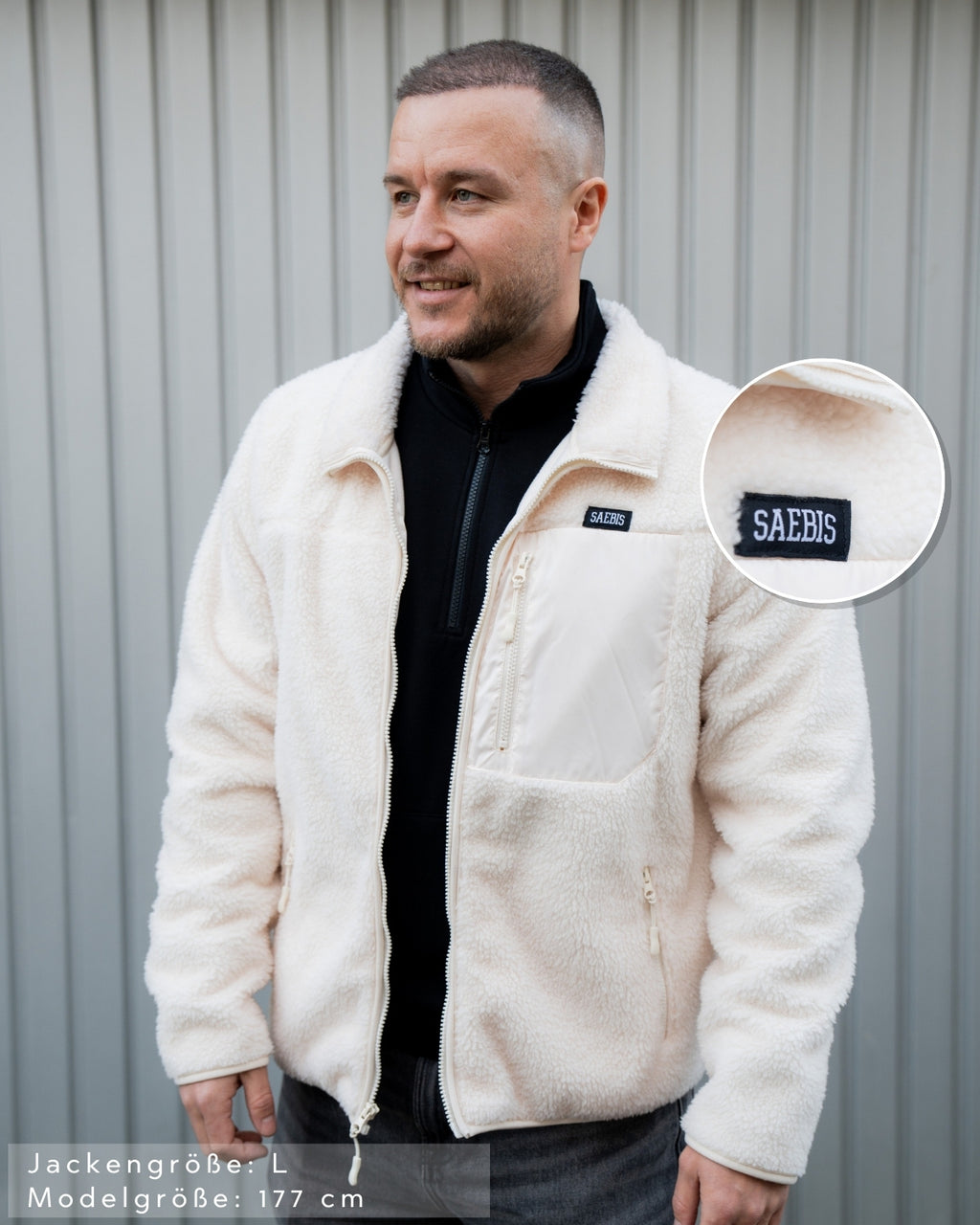 Lifestyle Herren Teddy Jacke mit Stehkragen by SAEBIS®