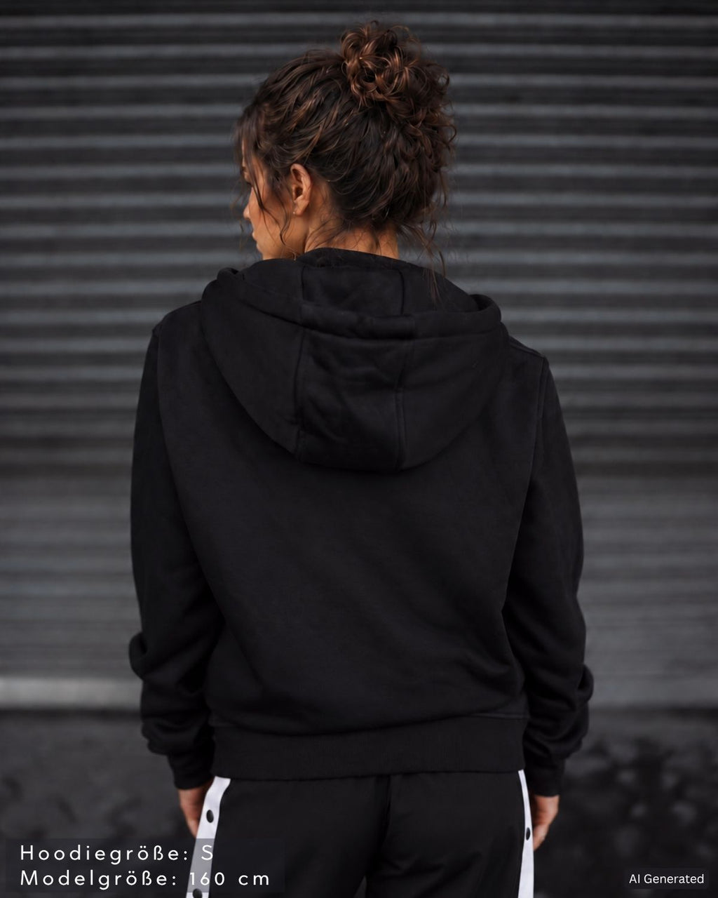SAEBIS® 80er Damen Oversized Hoodie schwarz