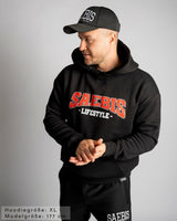 SAEBIS® 90's Lifestyle Herren Hoodie schwarz