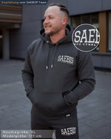 Lifestyle Herren Hoodie anthrazit mit Stickerei by SAEBIS®