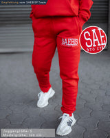 Lifestyle Damen Jogginghose rot mit Stickerei by SAEBIS®