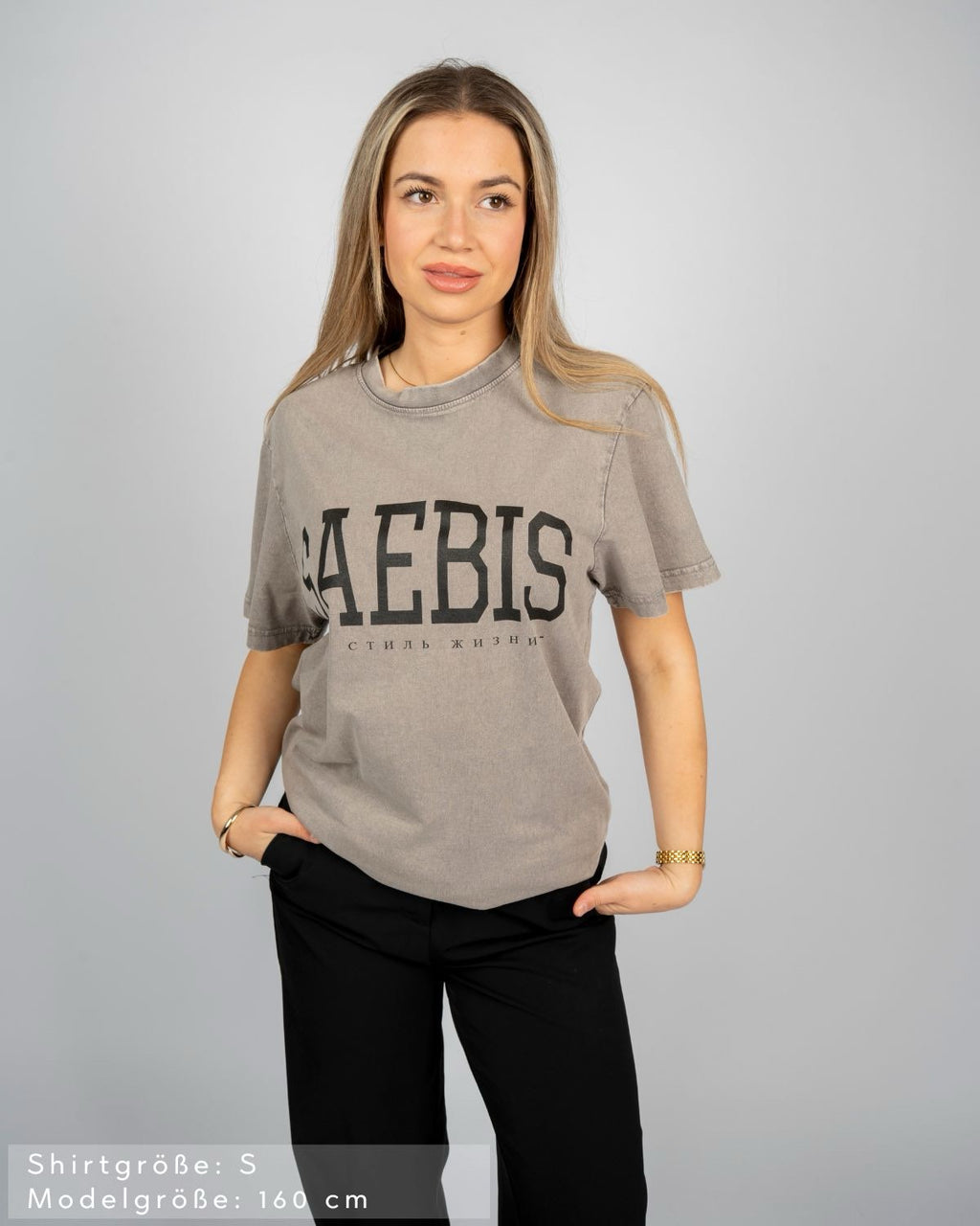Lifestyle Damen Oversized T-Shirt washed grau by SAEBIS®