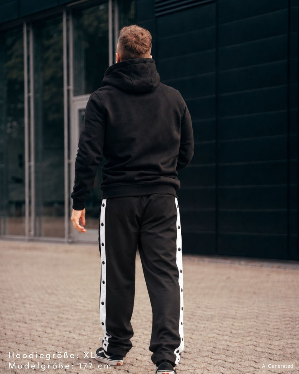 SAEBIS® 80er Herren Hoodie schwarz