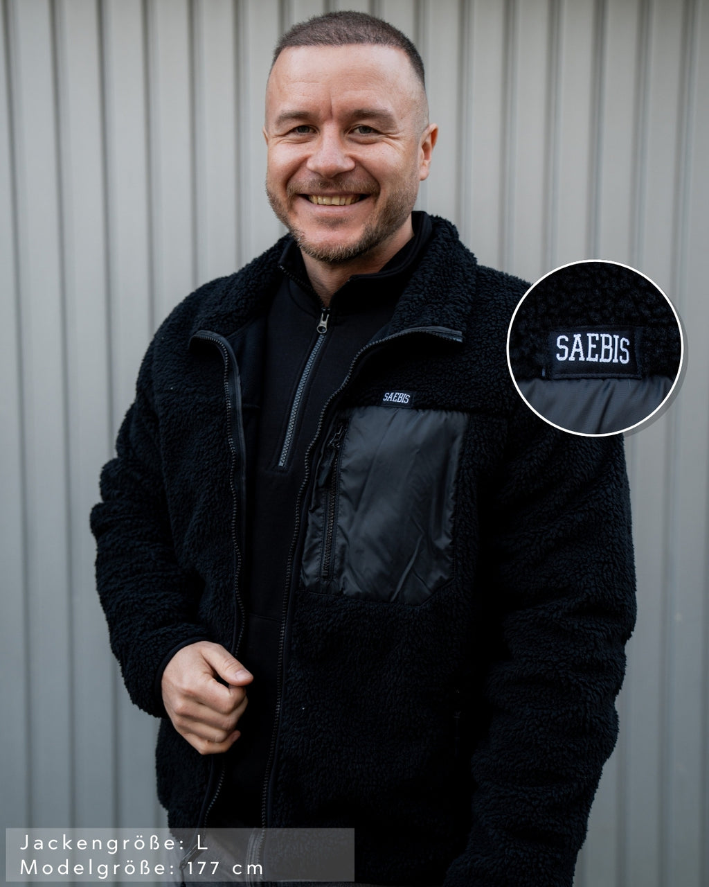 Lifestyle Herren Teddy Jacke mit Stehkragen by SAEBIS®