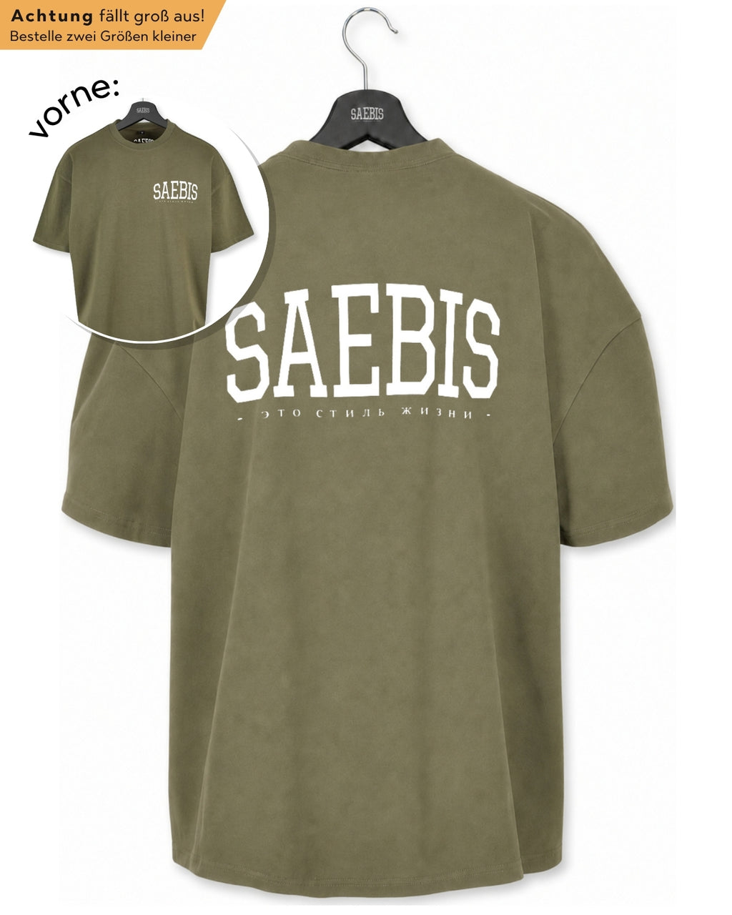 Lifestyle Damen Extra Oversized Premium T-Shirt olivfarben by SAEBIS®