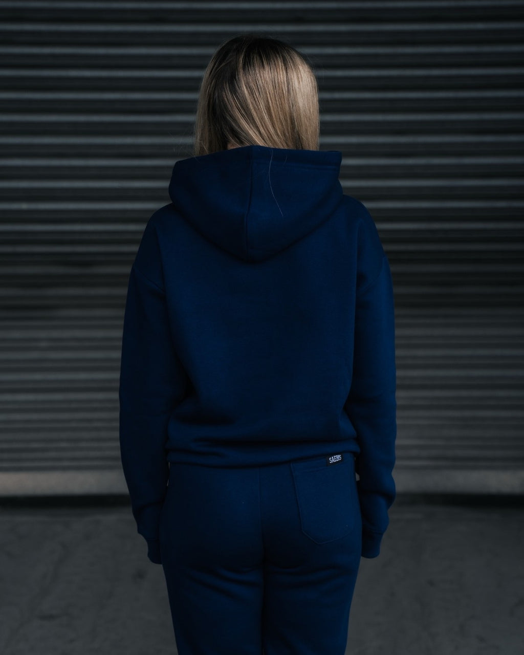Lifestyle Damen Oversized Hoodie navyblau mit Stickerei by SAEBIS®