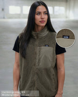 Lifestyle Damen Oversized Teddy Weste mit Stehkragen by SAEBIS®