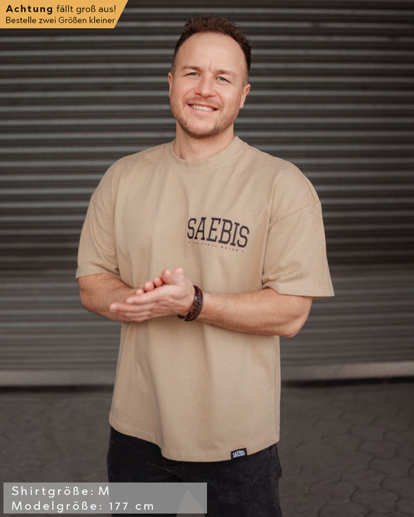Lifestyle Herren Extra Oversized Premium T-Shirt karamellfarben by SAEBIS®