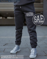 Lifestyle Damen Jogginghose anthrazit mit Stickerei by SAEBIS®