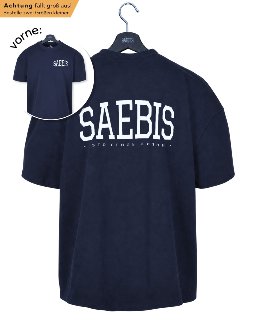Lifestyle Damen Extra Oversized Premium T-Shirt navyblau by SAEBIS®