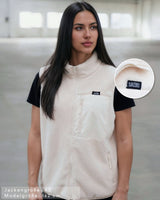 Lifestyle Damen Oversized Teddy Weste mit Stehkragen by SAEBIS®