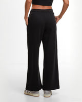 SAEBIS® Damen Jogginghose schwarz mit breitem Bein