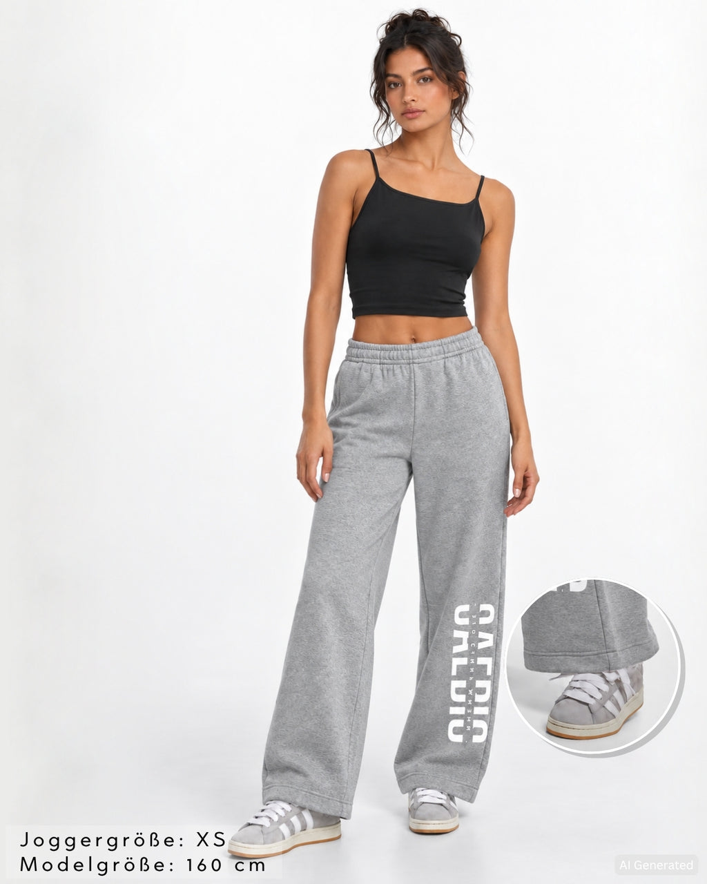 Это стиль жизни - Damen Jogginghose schwarz mit breitem Bein by SAEBIS®