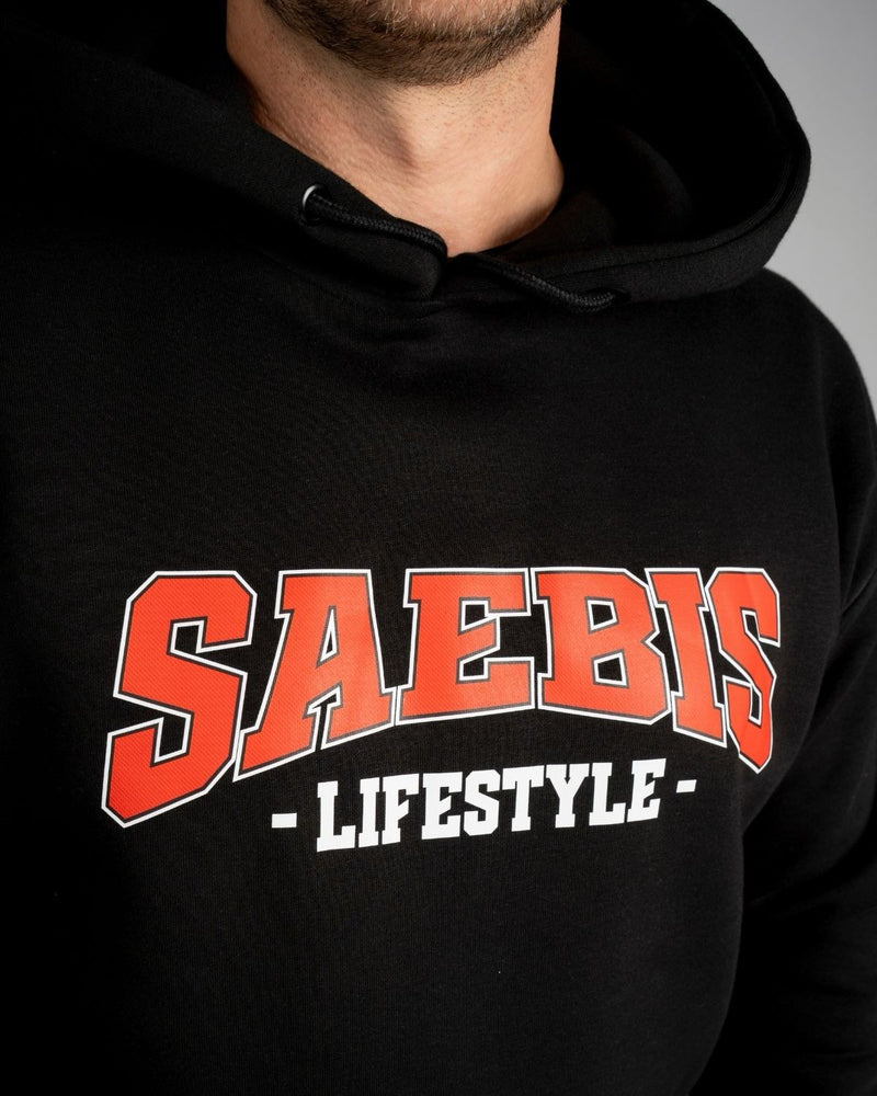 SAEBIS® 90's Lifestyle Herren Hoodie schwarz
