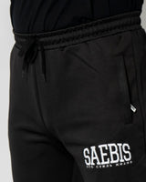 SAEBIS® SPORTS Herren Trainingshose schwarz mit Stickerei