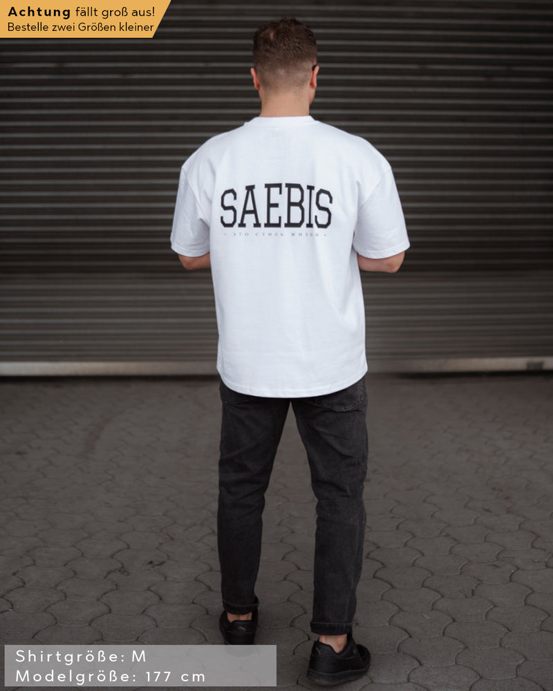 Lifestyle Herren Extra Oversized Premium T-Shirt weiß by SAEBIS®