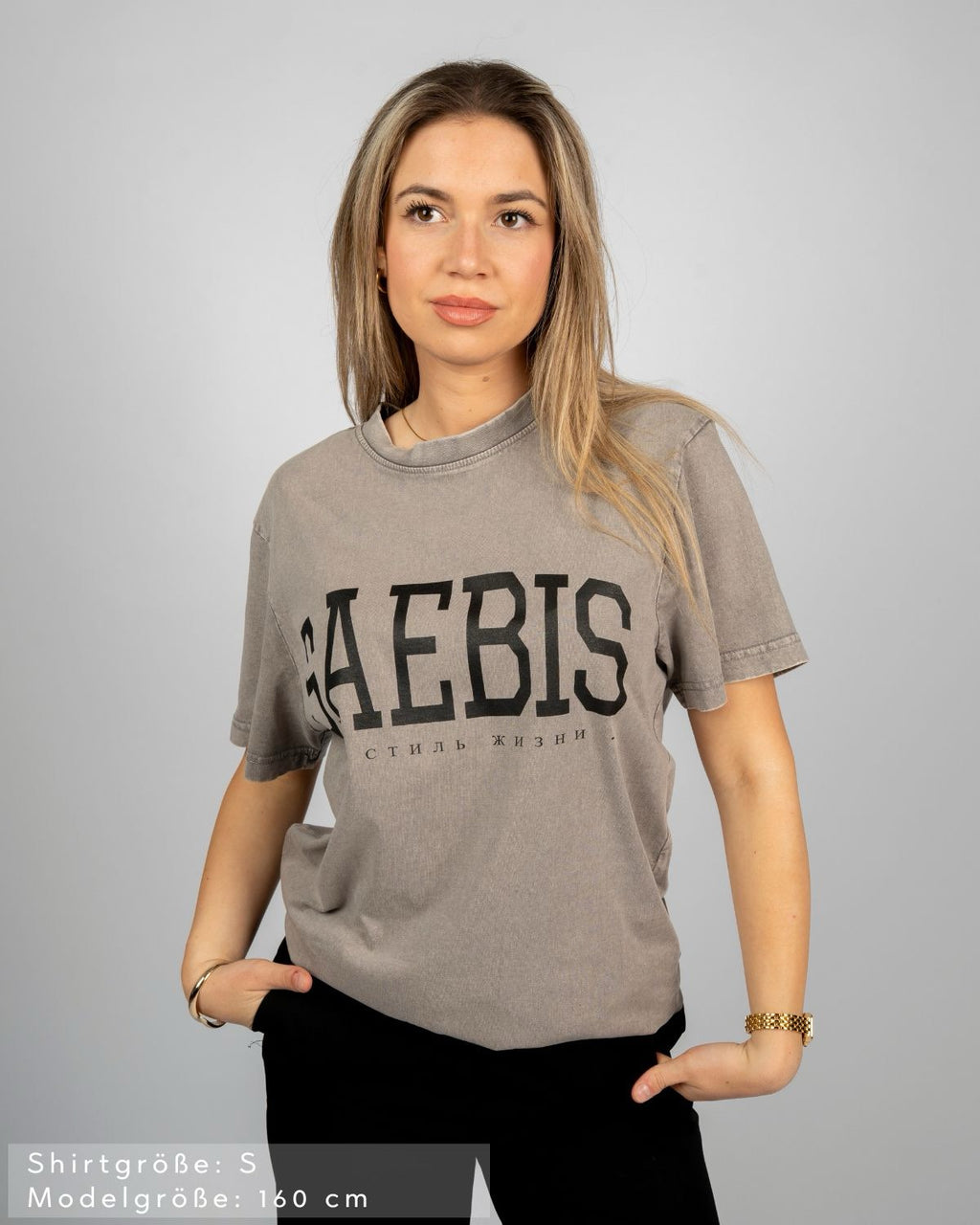 Lifestyle Damen Oversized T-Shirt washed grau by SAEBIS®