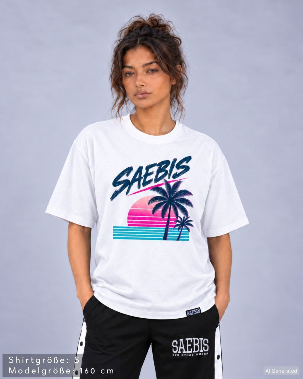 SAEBIS® 80er Damen Oversized T-Shirt