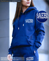 Lifestyle Damen Oversized Hoodie navyblau mit Stickerei by SAEBIS®