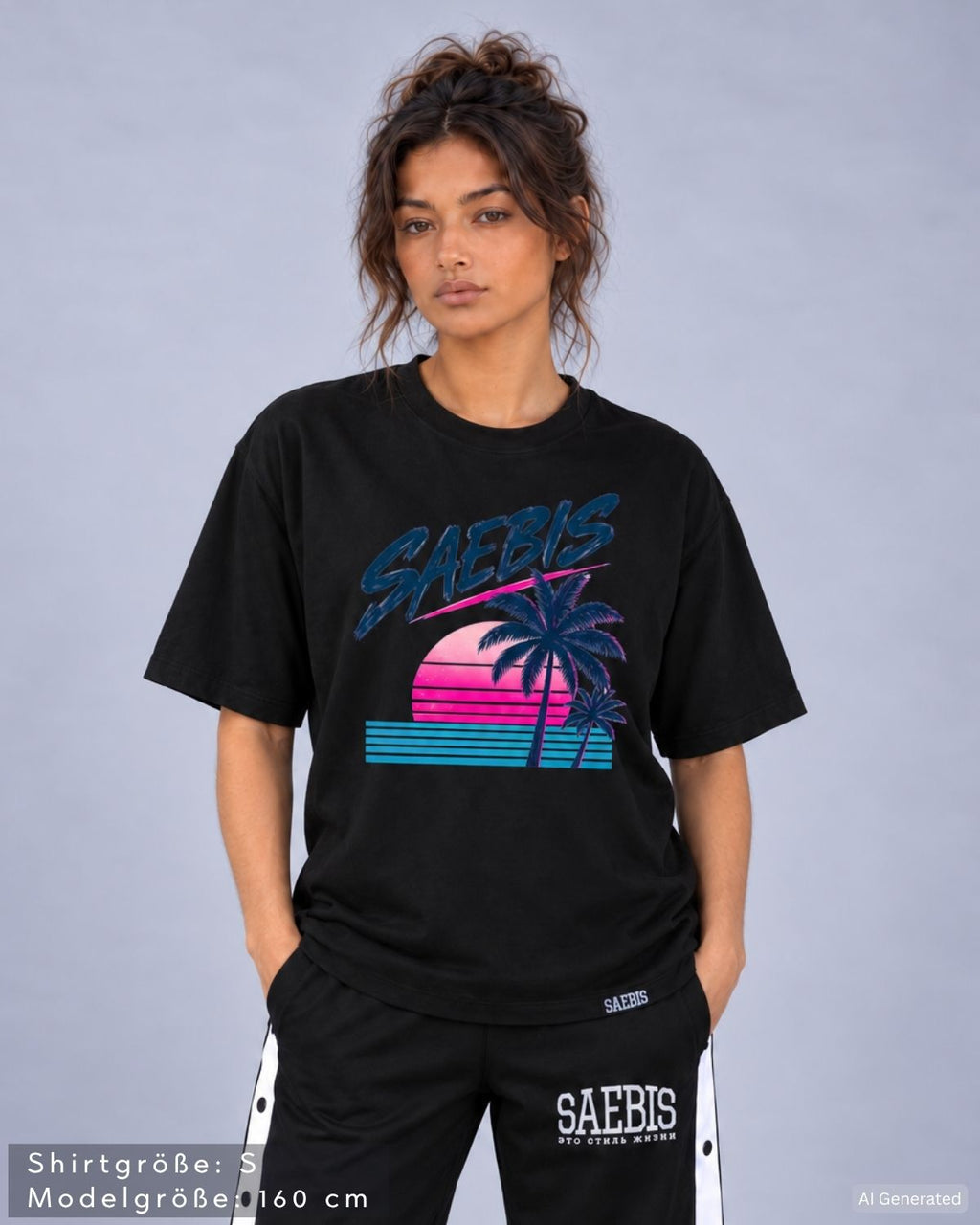 SAEBIS® 80er Damen Oversized T-Shirt