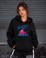 SAEBIS® 80er Damen Oversized Hoodie schwarz