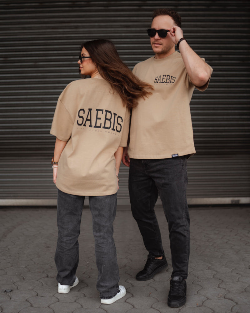 Lifestyle Damen Extra Oversized Premium T-Shirt karamellfarben by SAEBIS®