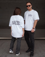 Lifestyle Damen Extra Oversized Premium T-Shirt weiß by SAEBIS®